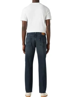 Jean 502® Taper anthracite en coton à coupe droite et patch de la marque