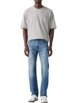 Jean 502® Taper bleu jean en coton à coupe droite et patch de la marque