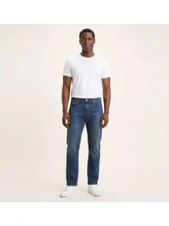 Jean 502 Taper B&T en coton indigo uni avec une coupe droite