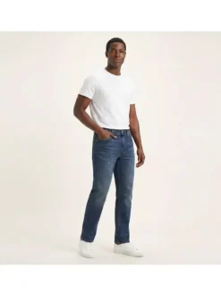 Jean 502 Taper B&T en coton indigo uni avec une coupe droite