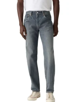 Jean 502® Taper gris clair en coton à coupe droite et patch de la marque