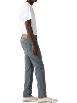 Jean 502® Taper gris clair en coton à coupe droite et patch de la marque