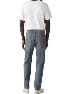 Jean 502® Taper gris clair en coton à coupe droite et patch de la marque