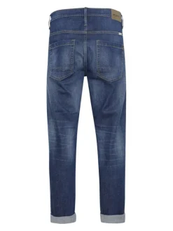 Jean Thunder Relaxed en coton bleu uni coupe droite