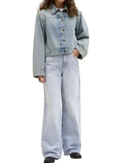 Jean Tokyo en coton bleu pourvu d'une fermeture zippée et boutonnée