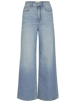 Jean Tokyo en coton stone uni avec une coupe bootcut et légèrement délavé