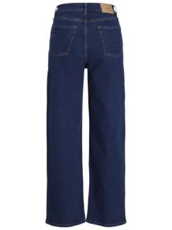 Jean Tokyo Wide bleu en coton uni avec une coupe droite