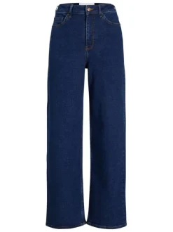 Jean Tokyo Wide bleu en coton uni avec une coupe droite