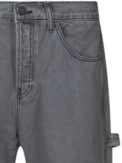 Jean worker baggy carpenter rmg en coton gris uni avec une coupe large