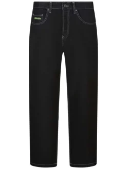 Jean Worker Baggy Denim Rbt en coton noir uni avec une coupe large
