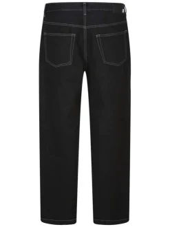 Jean Worker Baggy Denim Rbt en coton noir uni avec une coupe large