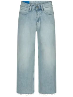 Jean World Wide Crop bleach en coton effet délavé coupe bootcut