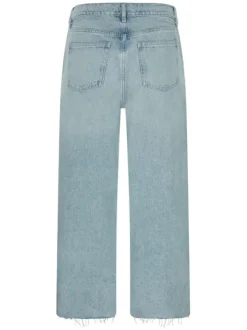 Jean World Wide Crop bleach en coton effet délavé coupe bootcut
