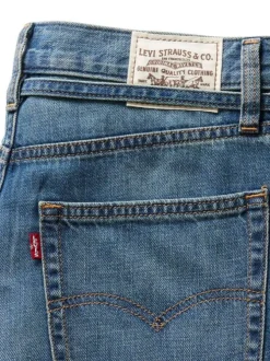 Jean Xl Straight en coton bleu délavé avec coupe bootcut oversize et cordon