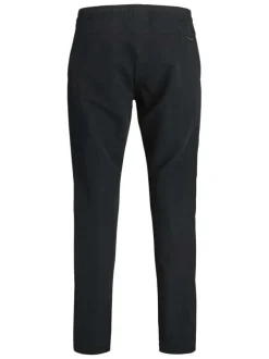 Jogging cargo noir uni avec une coupe droite et une taille élastiquée