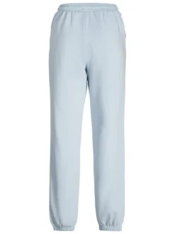 Jogging en coton mélangé bleu ciel uni à coupe slim fit et à taille élastiquée