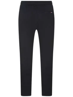 Jogging en coton mélangé marine uni à coupe slim et taille élastiquée