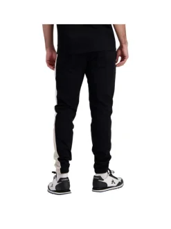 Jogging en coton noir uni avec une coupe slim et bandes blanches