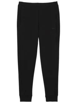 Jogging en coton noir uni avec une coupe slim fit et le logo en petit