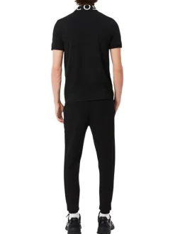 Jogging en coton noir uni avec une coupe slim fit et le logo en petit