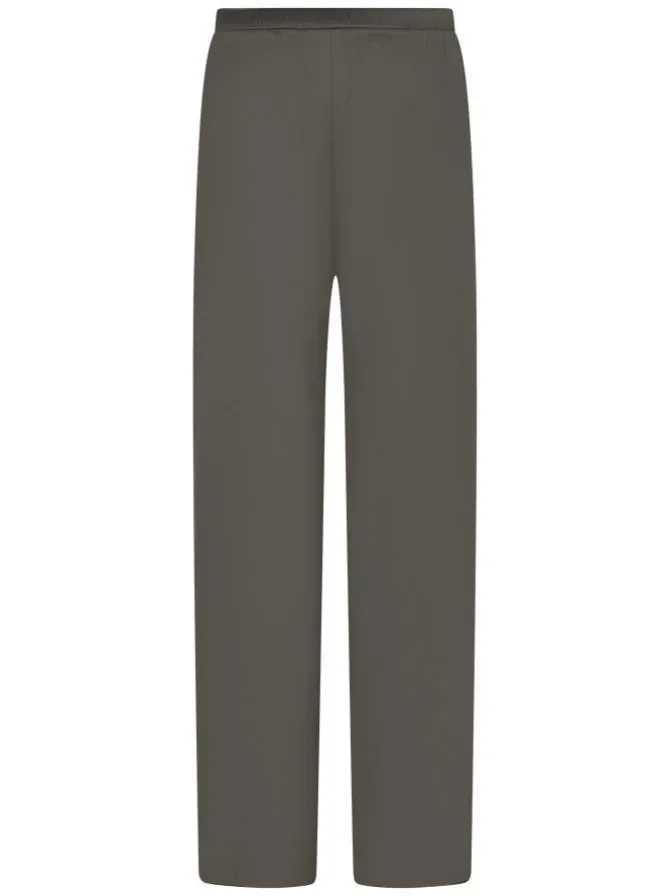 Jogging kaki uni avec une coupe droite et deux poches latérales