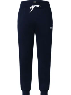 Jogging marine en coton uni avec une coupe ample