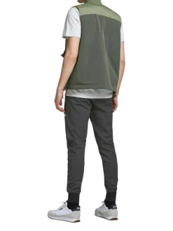Jogging Will Sweat Pant anthracite uni avec une coupe slim et un lien de serrage