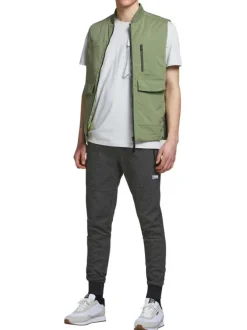 Jogging Will Sweat Pant anthracite uni avec une coupe slim et un lien de serrage