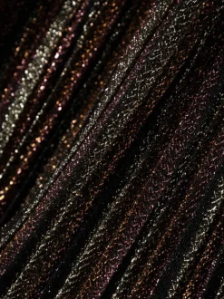 Jupe courte noire pailletée en tulle à coupe plissée et à taille élastiquée