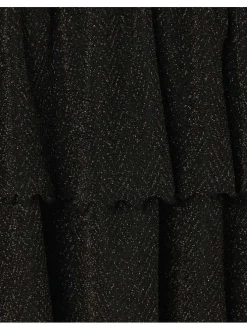 Jupe noire avec volants superposés sur 2 étages et une coupe courte