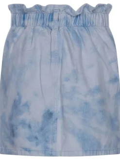 Jupe bleached effet Tye and dye en coton à coupe évasée