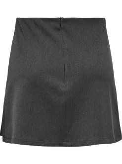 Jupe courte anthracite unie avec une fermeture zippée et une coupe droite