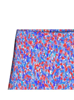 Jupe courte bleue imprimé floral avec une coupe droite