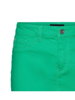 Jupe courte en jean verte en coton mélangé avec une coupe droite