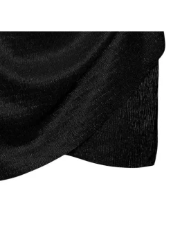 Jupe courte noire avec une taille élastiquée et une coupe portefeuille