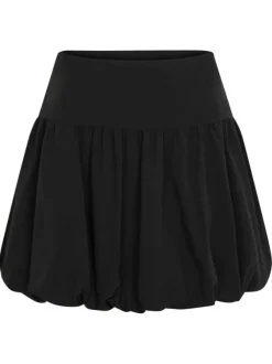 Jupe courte noire à coupe ample pourvu d'une large taille élastiquée