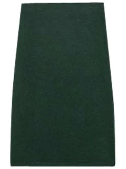 Jupe crayon longue verte unie en laine avec une taille élastiquée