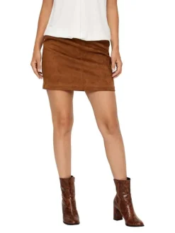Jupe DONNA caramel unie coupe regular
