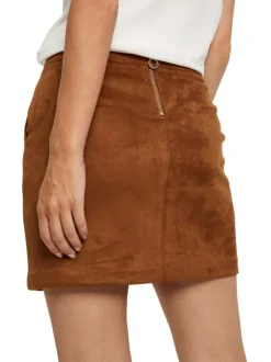 Jupe DONNA caramel unie coupe regular