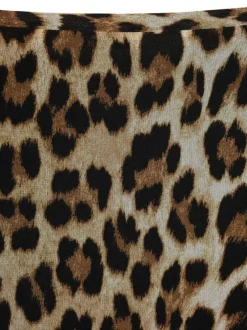 Jupe longue imprimée à motif léopard avec coupe ajustée et taille élastiquée