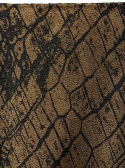 Jupe longue marron imprimée à motif crocodile avec une coupe évasée