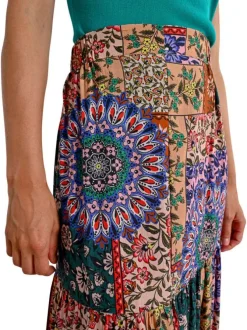 Jupe longue Objmelany MW Short Denim Skirt 137 multicolore avec des imprimés