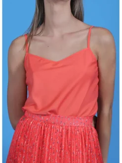 Jupe à motifs abstraits pour femme corail coupe évasée GRAPHIC