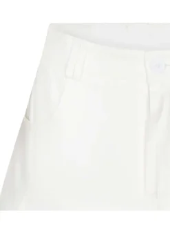 Jupe-short blanche en coton en jean coupe trapèze