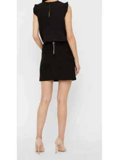 Jupe unie pour femme noire avec une coupe droite et un zip de fermeture