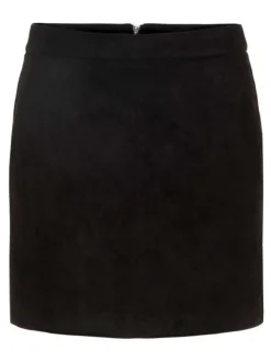Jupe unie pour femme noire avec une coupe droite et un zip de fermeture