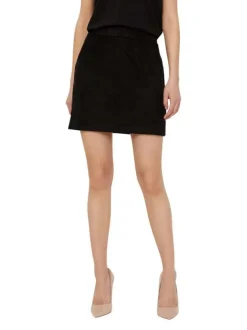Jupe unie pour femme noire avec une coupe droite et un zip de fermeture