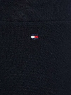 Legging en coton marine uni avec une coupe slim et le nom de la marque printé