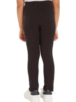 Legging skinny en coton noir uni avec nom de la marque inscrit en blanc