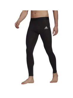 Legging noir coupe skinny avec taille élastiquée et logo floqué sur la cuisse gauche